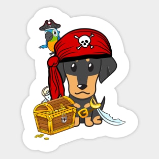 Funny dachshund is a pirate Sticker